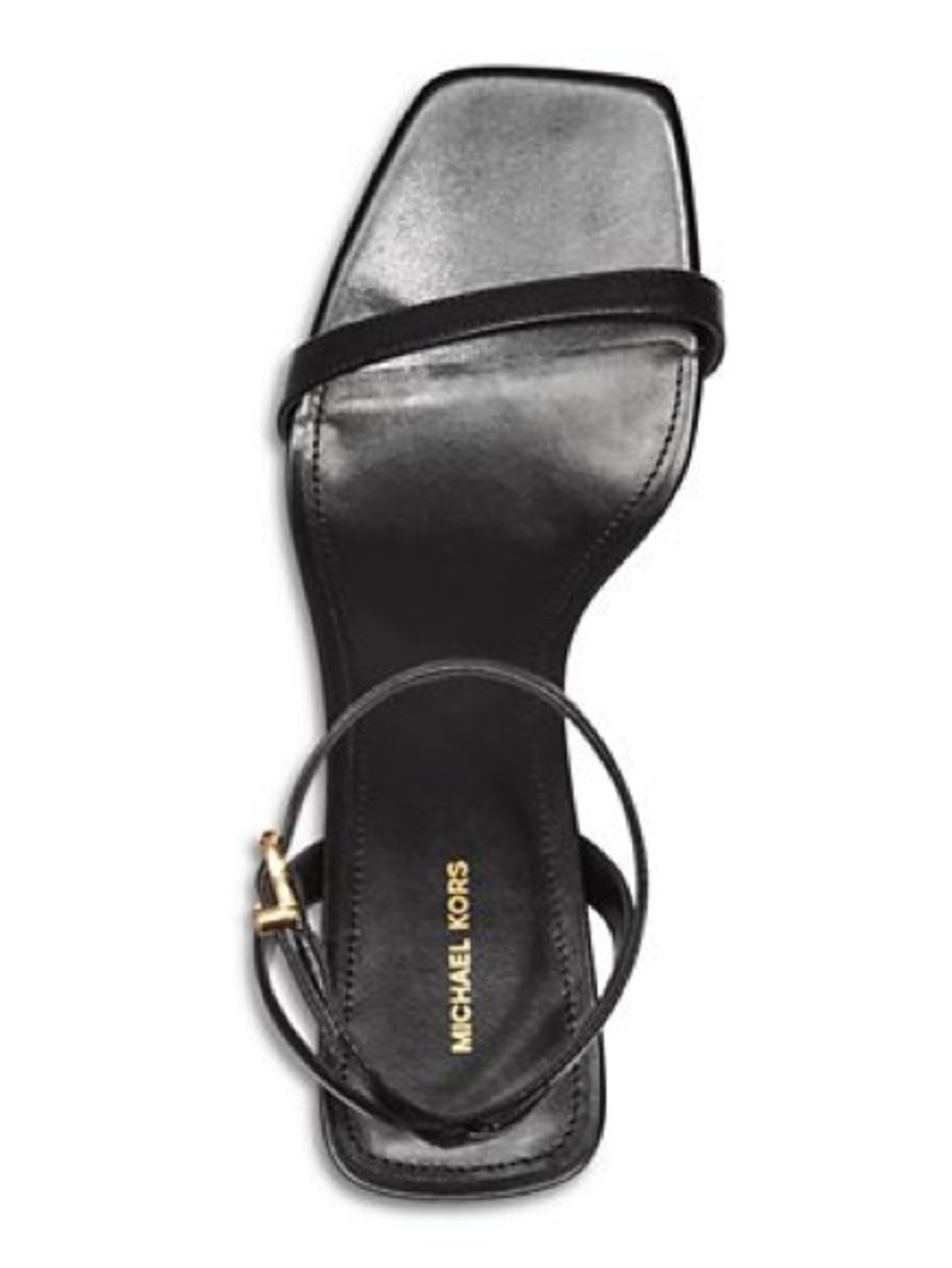 Michael Kors Black Leather Ankle-Strap Mid Heel Sandals - Picture 4 of 11
